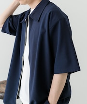2wayストレッチジップアップ半袖シャツ