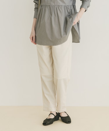 リネン混イージーパンツ
