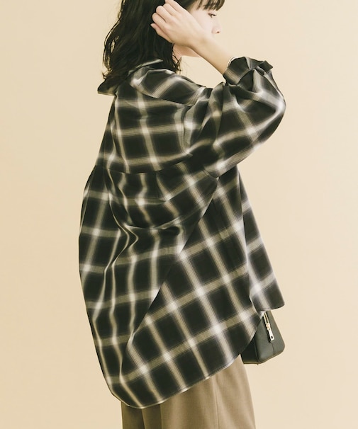 オーバーサイズチェックシャツ