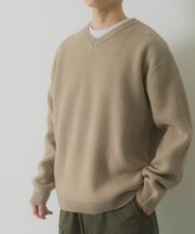 タスマニア メリノウール100 Vネックニット