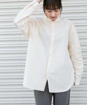 ブロード ラウンドカラーシャツ