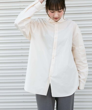 ブロード ラウンドカラーシャツ