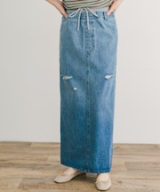 ダブルウエストデニムスカート