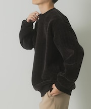 発熱機能ケーブル柄カットモールトップス