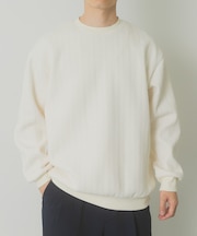 発熱機能ケーブル柄カットモールトップス