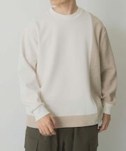 バイカラー切替 クルーネックTops