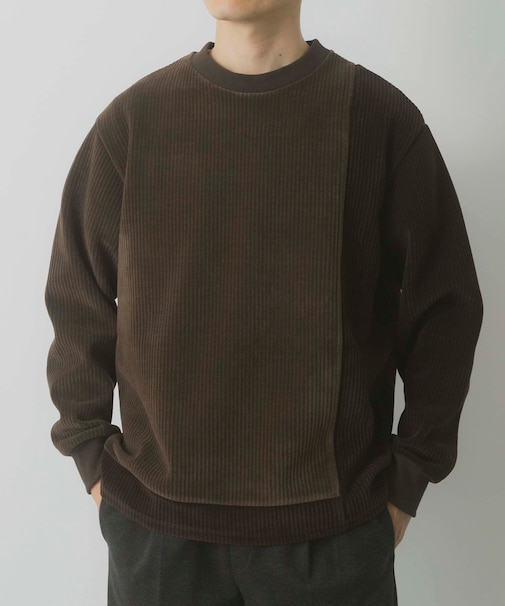 バイカラー切替 クルーネックTops