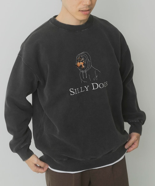 パウダー加工 裏起毛スウェットプルオーバー