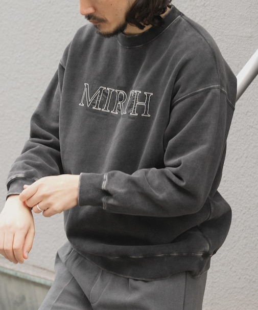 パウダー加工 裏起毛スウェットプルオーバー