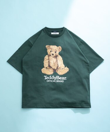 Teddy Bear クルーネックプリントTシャツ