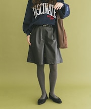 ハーフレザーパンツ