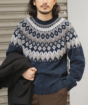 真冬の正解 求心柄 モール ニット