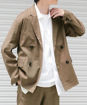 『セットアップ対応』Linen Blend Double Jacket