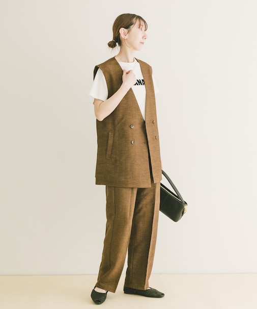 『UVカット/接触冷感』ホップサックジレ×パンツセット(楽着シリーズ)