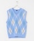 ウール混アーガイルVネックニットベスト