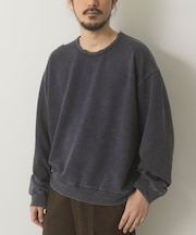 ダメージ裏毛 クルーネックスウェット