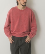 ダメージ裏毛 クルーネックスウェット