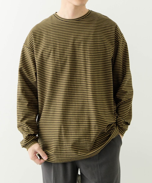 天竺ボーダーロングスリーブカットソー