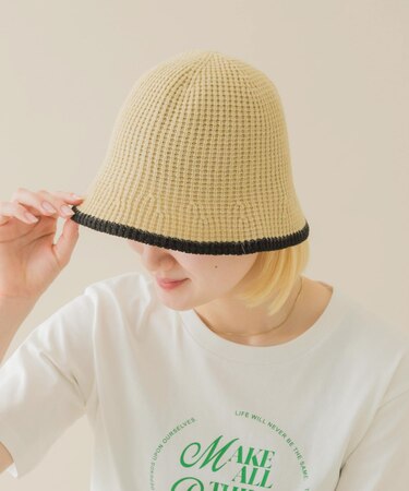 バイカラーラインハット