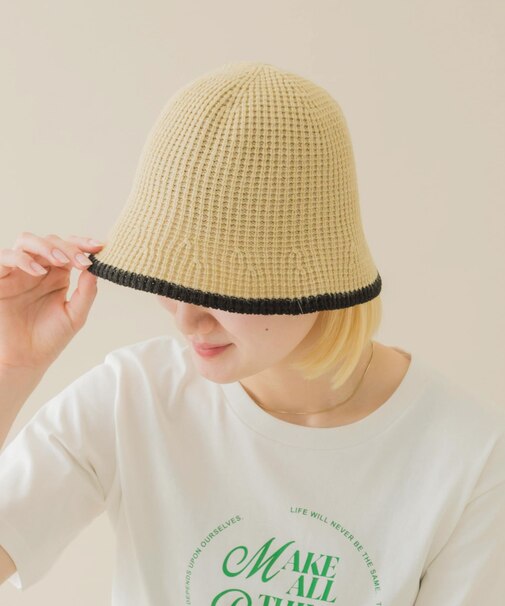 バイカラーラインハット