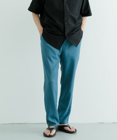 『吸水速乾／イージーケア／UVカット』『セットアップ対応』高機能ツイル ウエストイージー スラックス