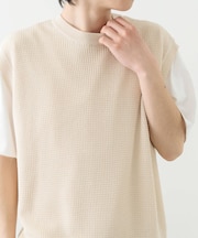 ワッフルニットベスト+Tシャツセット