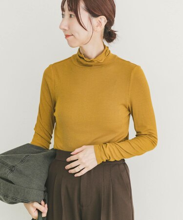 リブタートルネックカットソー