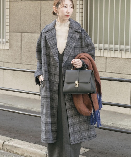 SENTDALE WOOL セントデールウール ノーカラー ミドル コート
