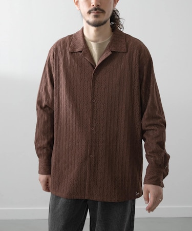 ジオメレースオープンカラーシャツ