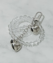 ビーズメタルハートキーチェーン