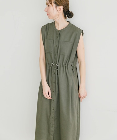 ウエストドロストノースリワンピース