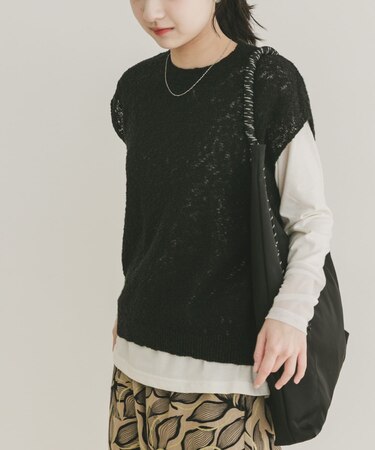 ゴムヤーンニットベスト