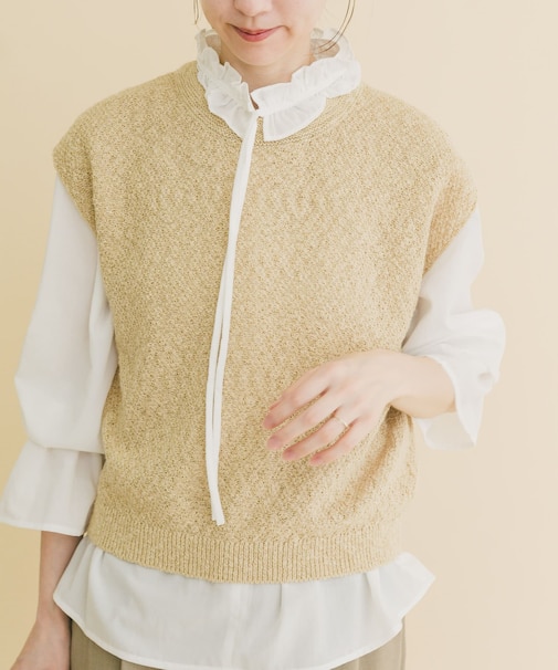 ゴムヤーンニットベスト
