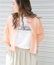 シアークロップドボリュームスリーブシャツ