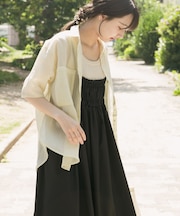 シアーストライプハンソデシャツ