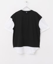 接触冷感TC天竺 布帛キリカエTシャツ