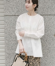 『UVカット／吸水速乾』ギャザーペプラムブラウス(楽着シリーズ)