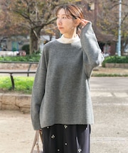 サイドスリットニットプルオーバー