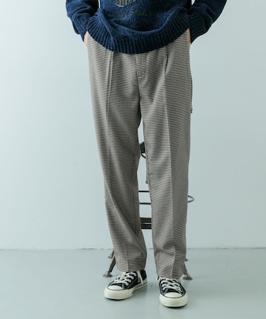 ガンクラブチェック テーパードパンツ