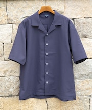 リネンタッチオープンカラーシアーシャツ