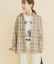 TRストレッチ チェックレギュラーカラーシャツ