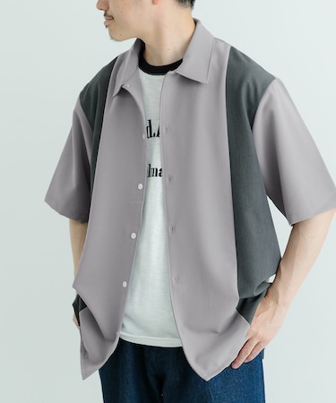 接触冷感TRストレッチ切替半袖シャツ