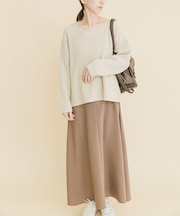 畦Vネックニット×キャミワンピースSET