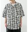 ラインアートプリントオープンカラー半袖シャツ