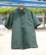 『イージーケア／速乾／UVカット』『セットアップ対応』クイックドライリネンタッチ半袖シャツ