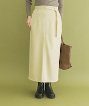 『イージーケア』ベルト付きフェイクスエードスカート