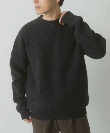 タスマニア メリノウール100 クルーネックニット