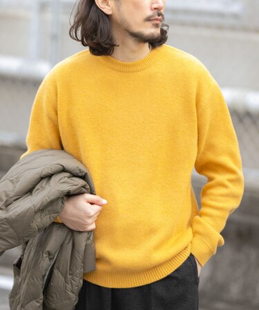 タスマニア メリノウール100 クルーネックニット