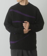 ブレイクボーダー クルーネックニット