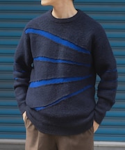 ブレイクボーダー クルーネックニット